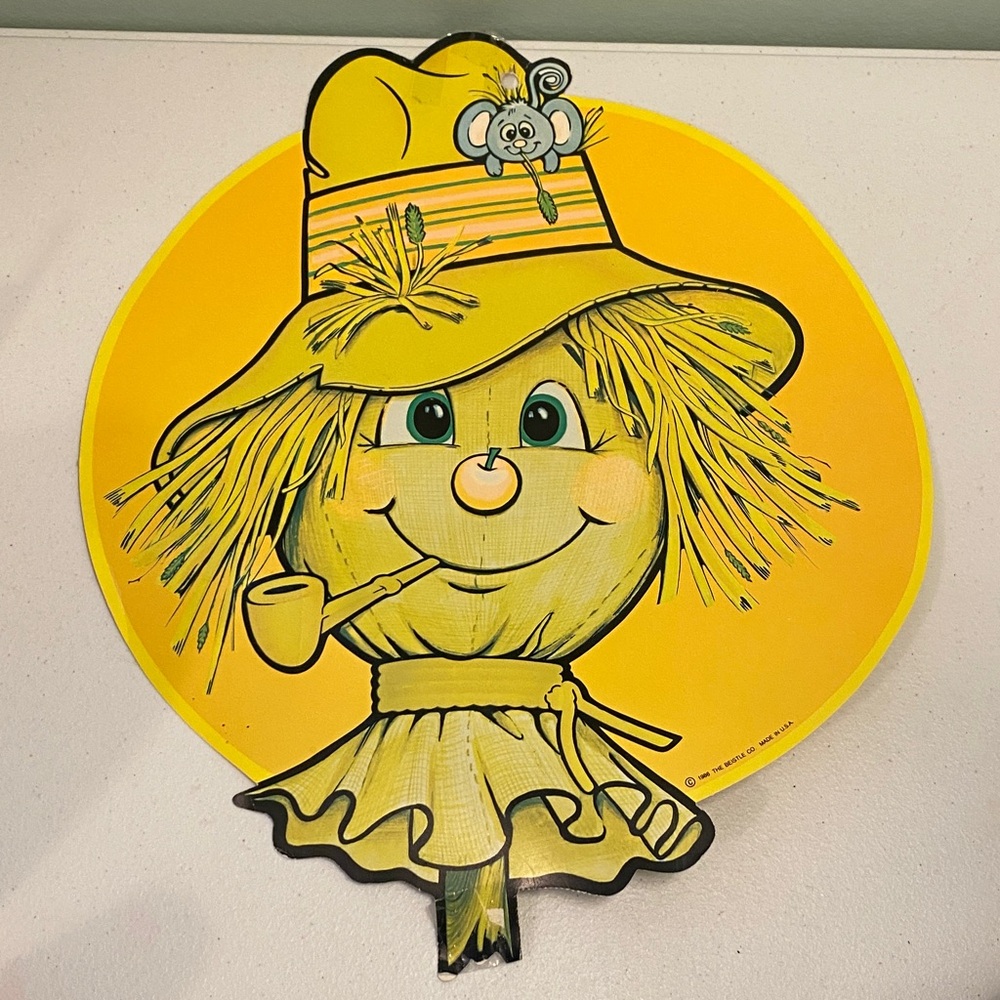 Vintage The Beistle Co. Scarecrow Die Cut Wall Art